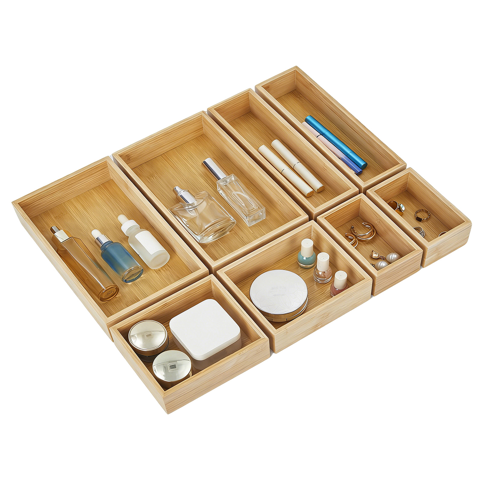 Drawer Organizer Bamboo - Набор из 8 предметов для организации