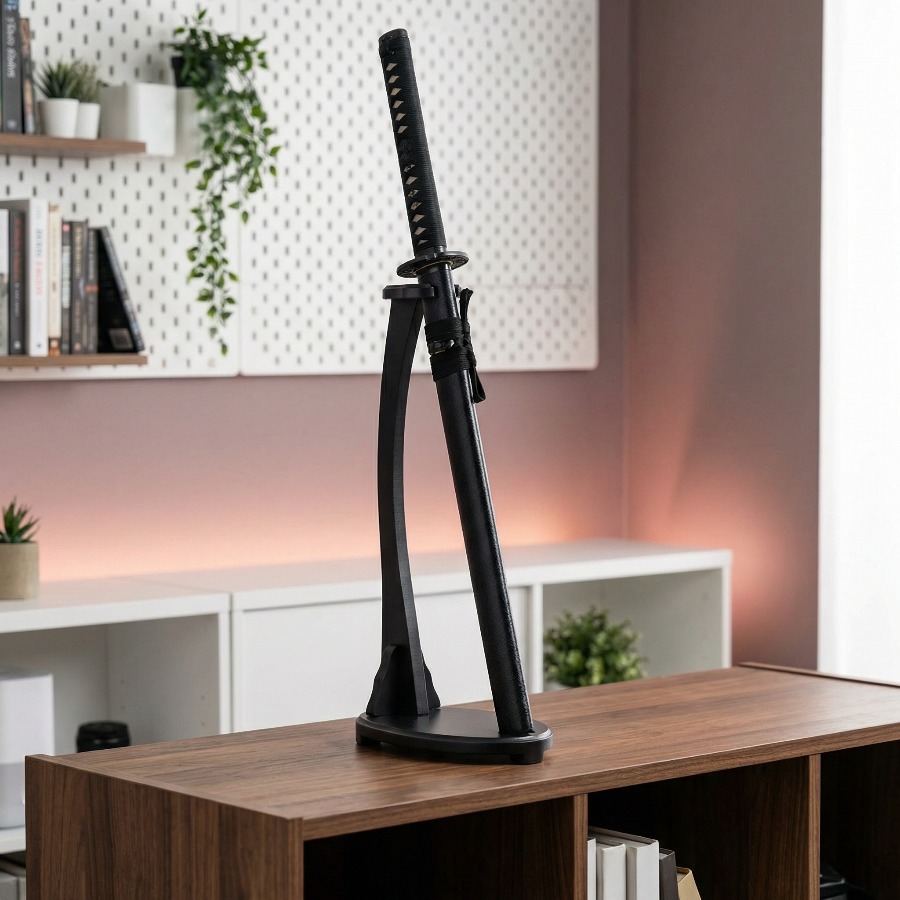 Desk Setup Wood - Вертикальная подставка для катаны, держатель для