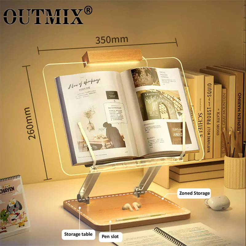 Desk Setup Wood - Деревянная подставка для чтения с подсветкой,