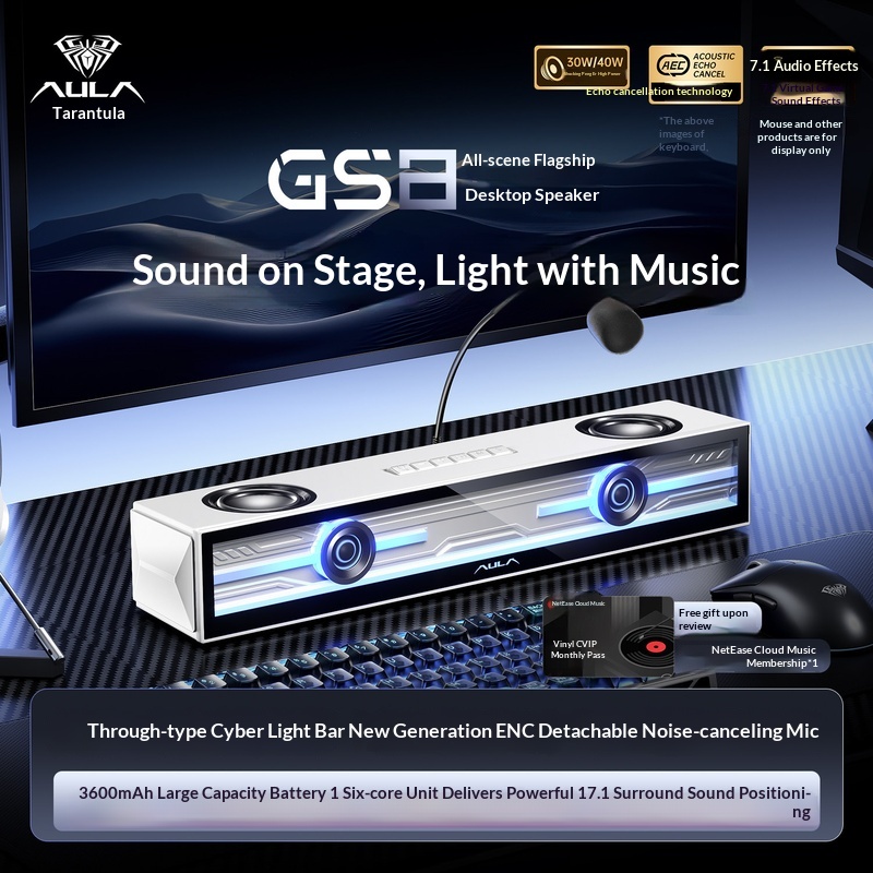 Игровая колонка Aula Gs8 для н – обзор и цена Desk Setup With Speakers