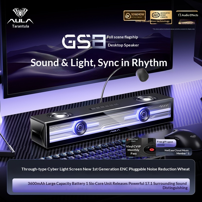 Игровая колонка Aula Gs8 для н – обзор и цена Desk Setup With Speakers
